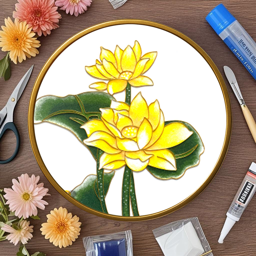 Goldene Lotusblume - Cloisonné Kit