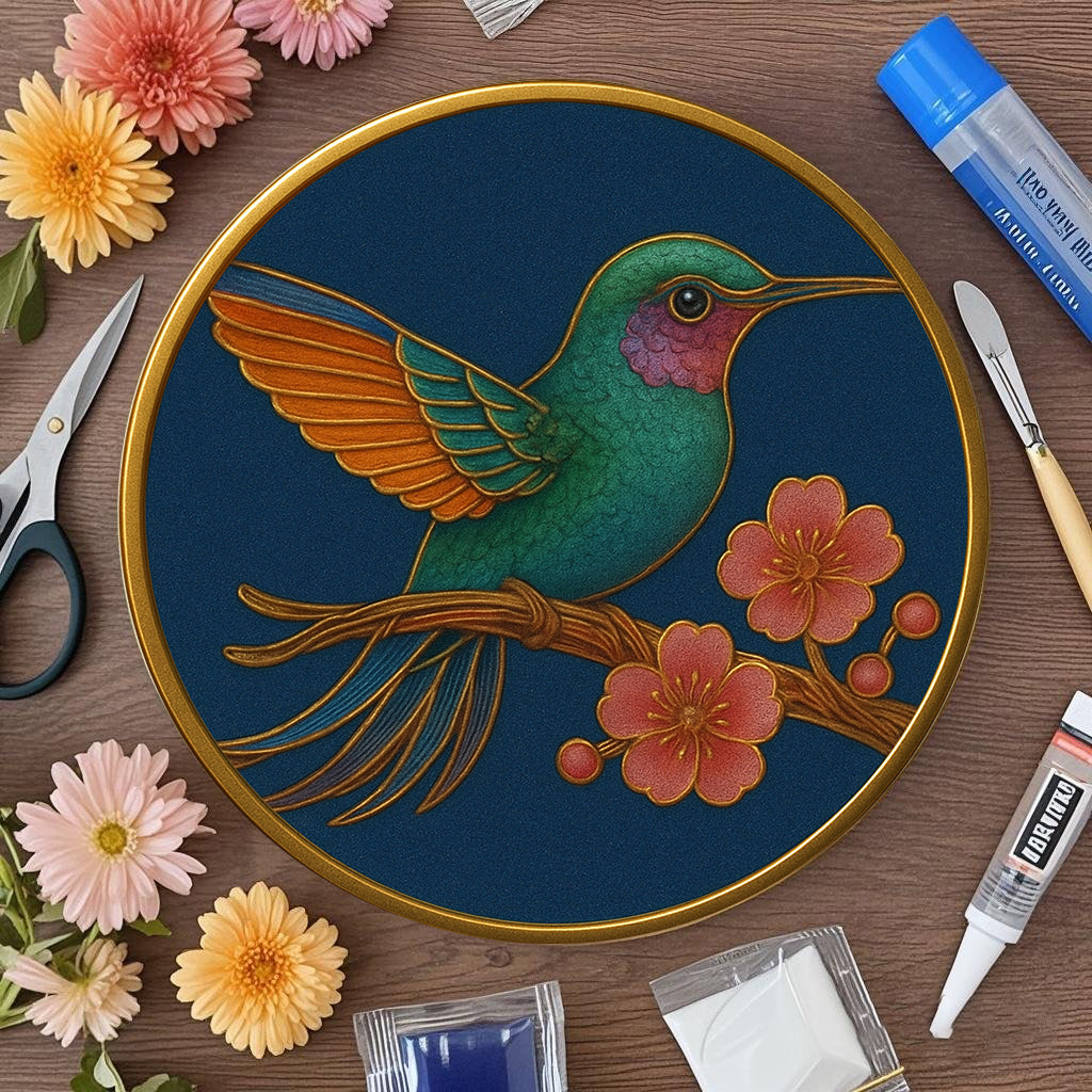 Vogel auf einem Ast – Cloisonné Kit