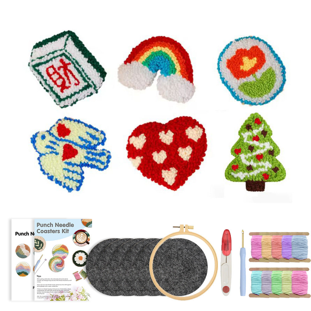 Whimsy Charms-Punch Needle Coaster