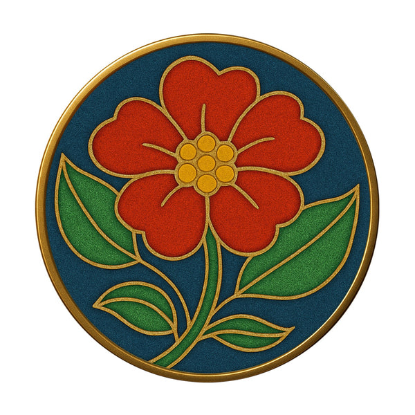 Große rote Blume – Cloisonné Kit