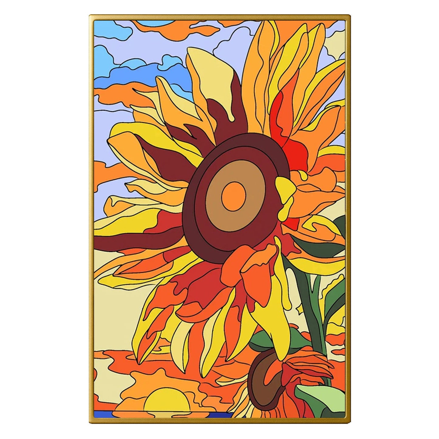 Abstrakte Sonnenblume – Cloisonné Kit