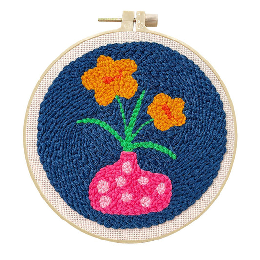 Night Bloom Vase -Punch Needle Kit