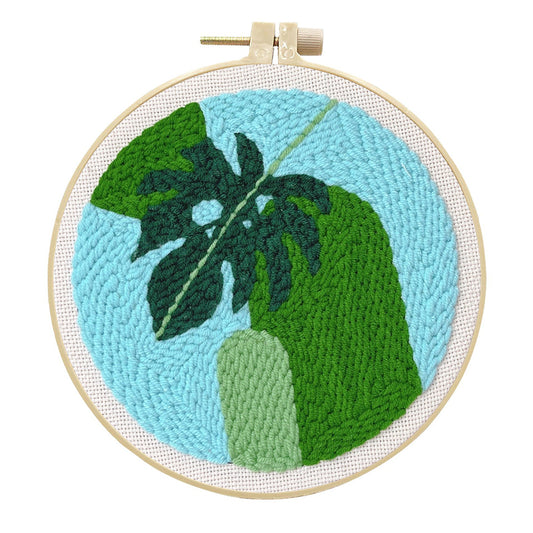 Monstera Curve -Punch Needle Kit
