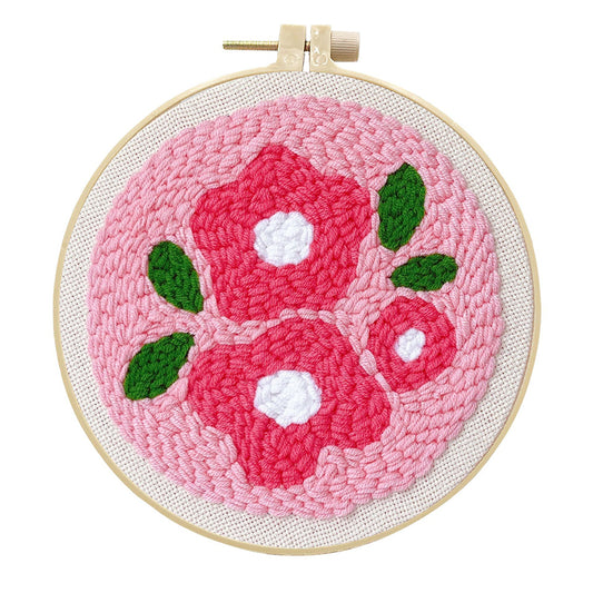 Rosy Embrace Tulip-Punch Needle Kit