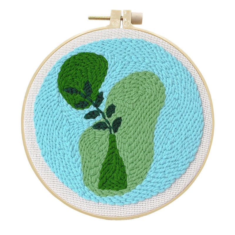 Flowing Green Vase-Punch Needle Kit