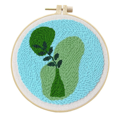 Flowing Green Vase-Punch Needle Kit