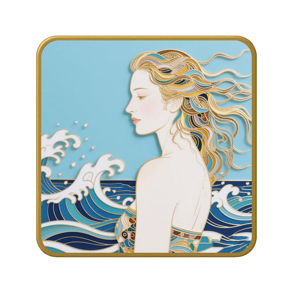 Schöne Frau blickt aufs Meer – Cloisonné Kit