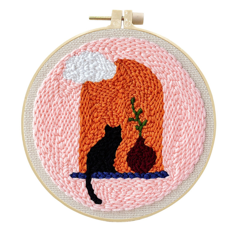 Window Cat-Punch Needle Kit