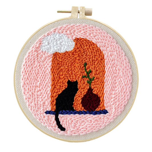 Window Cat-Punch Needle Kit