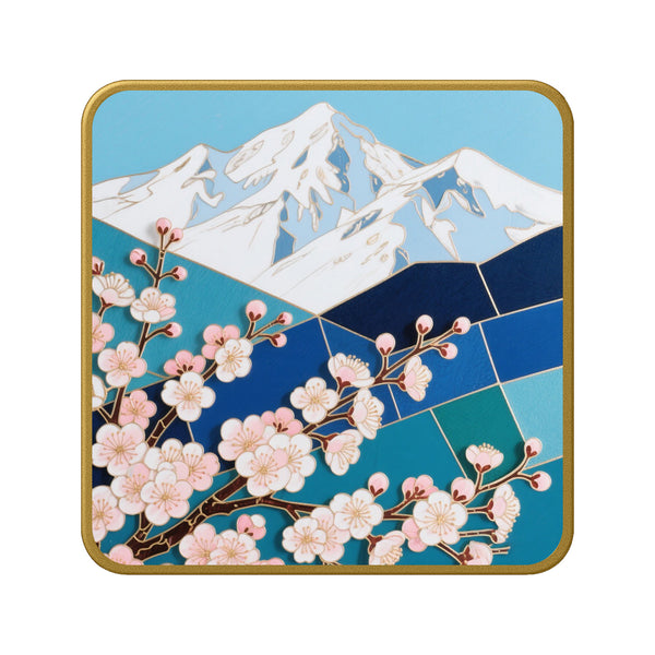 Pfirsichblüten und schneebedeckte Berge – Cloisonné Kit