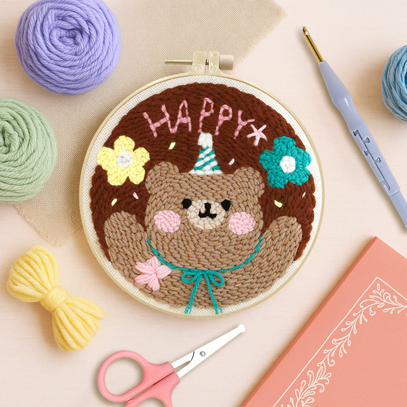 Party Bear-Punch Needle Kit
