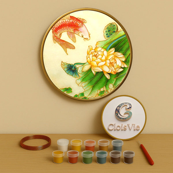 Karpfen und Lotus - Cloisonné Kit