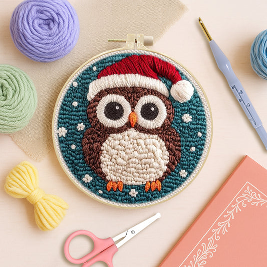 Festive Owl-Punch Needle Kit