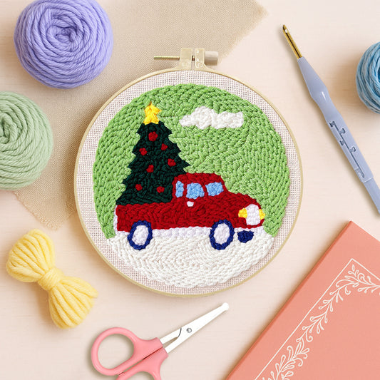 Holiday Haul Truck-Punch Needle Kit
