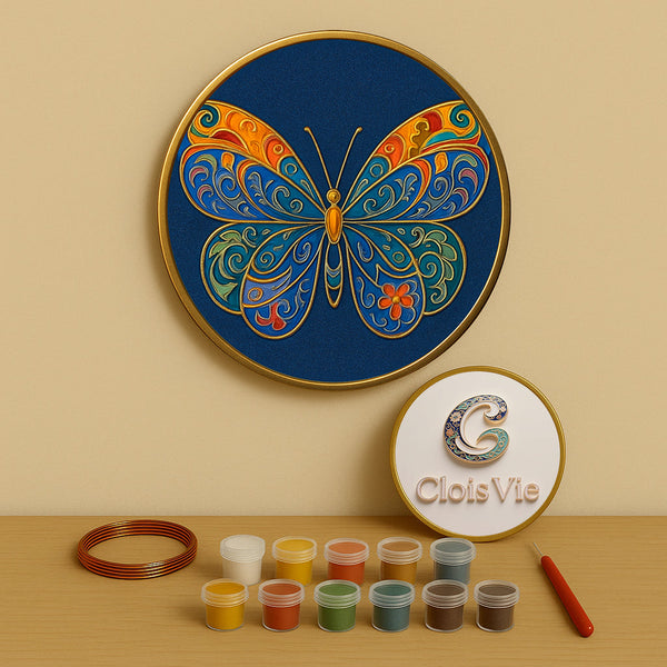 Schmetterling mit offenen Flügeln – Cloisonné Kit