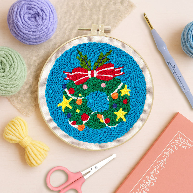 Joy Wreath-Punch Needle Kit
