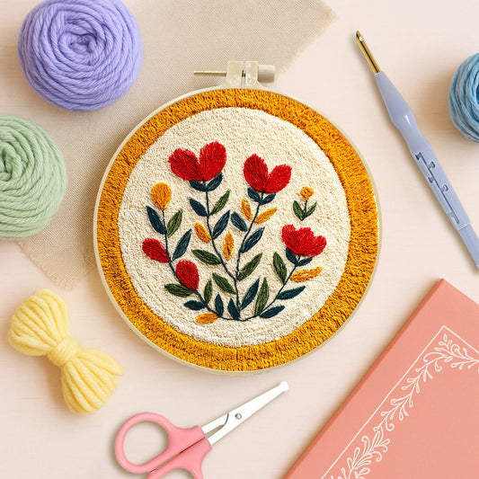 Heart Meadow Wreath-Punch Needle Kit