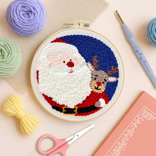 Santa & Reindeer-Punch Needle Kit