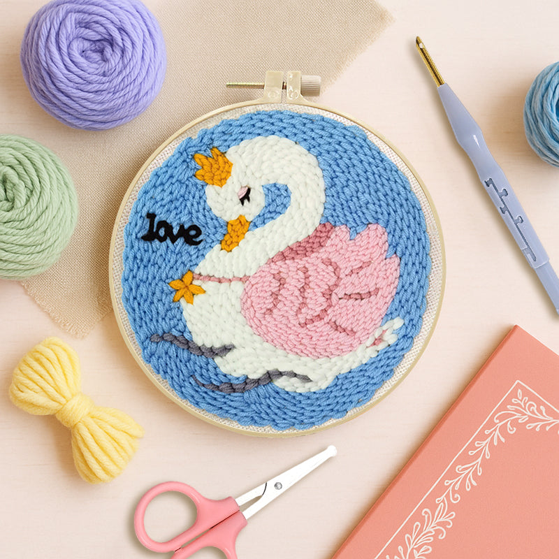 Love Swan-Punch Needle Kit