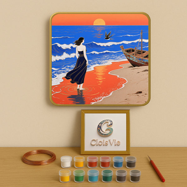 Sonnenuntergang am Meer – Cloisonné Kit