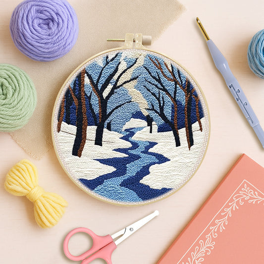 Winter River Path-Punch Needle Kit