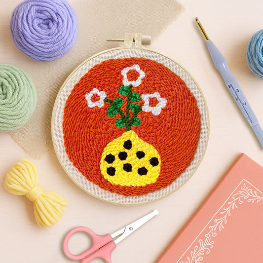 Sunburst Vase -Punch Needle Kit