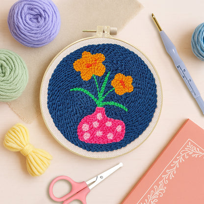 Night Bloom Vase -Punch Needle Kit
