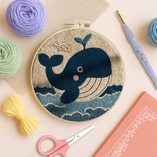 Joyful Whale-Punch Needle Kit