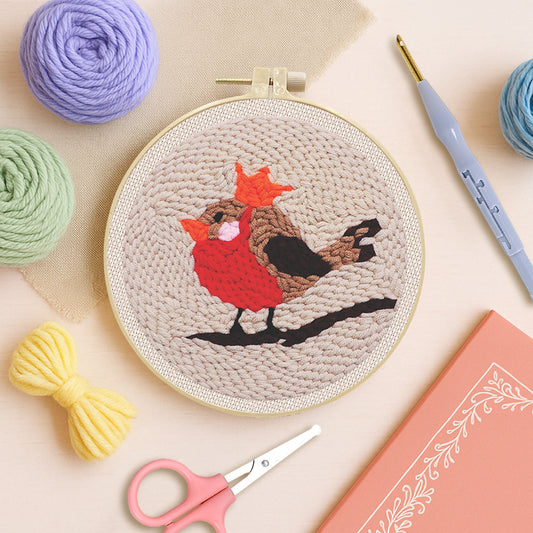 Crowned Robin-Punch Needle Kit