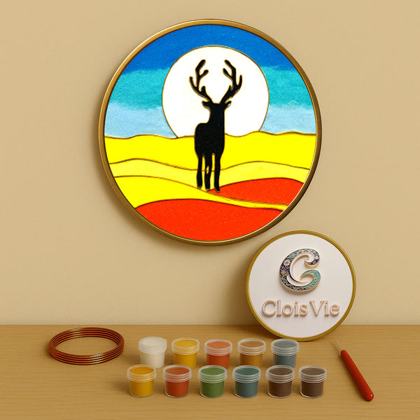 Hirsch im Sonnenaufgang - Cloisonné Kit