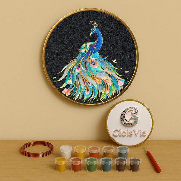 Schöner Pfau - Cloisonné Kit