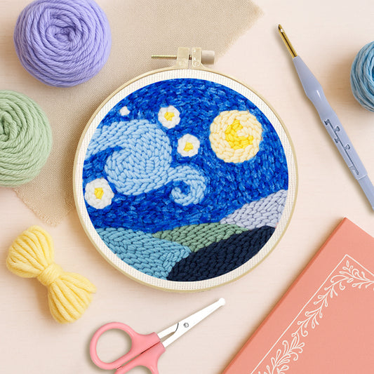Starry Night Whirl-Punch Needle Kit