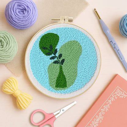 Flowing Green Vase-Punch Needle Kit