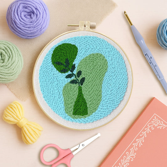Flowing Green Vase-Punch Needle Kit