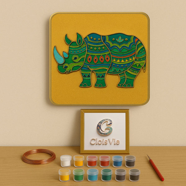 Grünes Nashorn – Cloisonné Kit