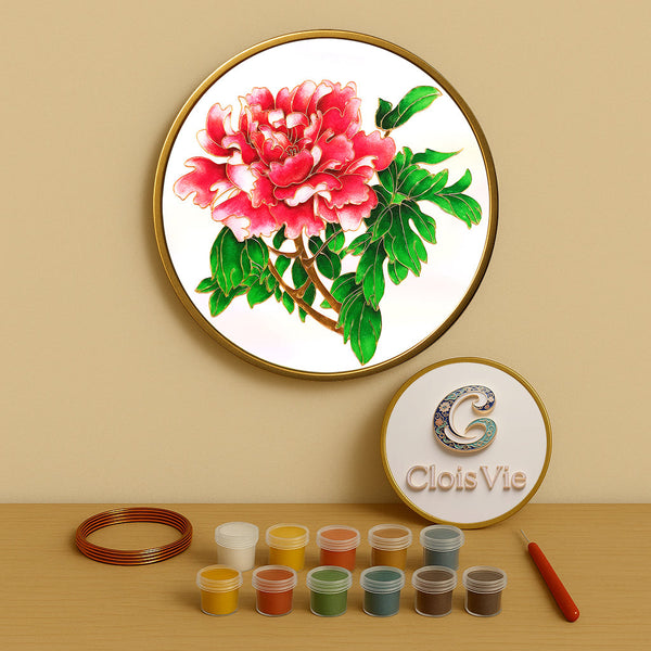 Rote Pfingstrose - Cloisonné Kit