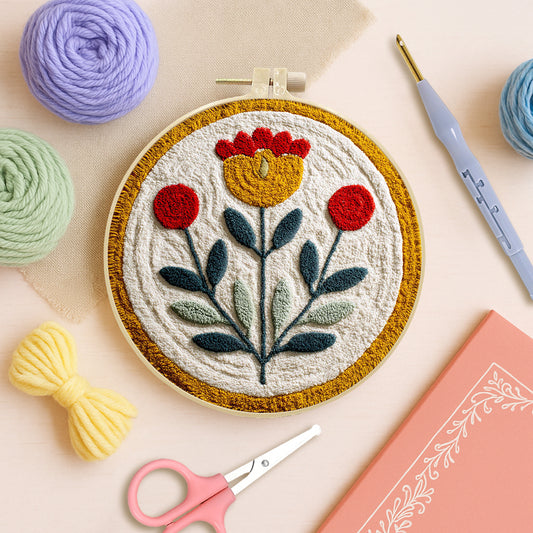 Folk Bloom Medallion-Punch Needle Kit