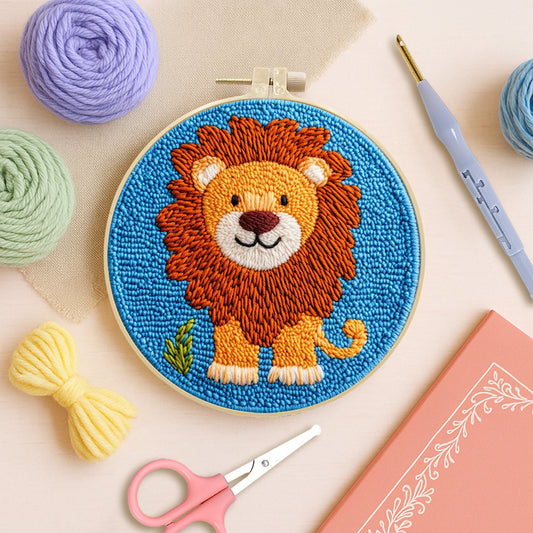 Brave Lion-Punch Needle Kit