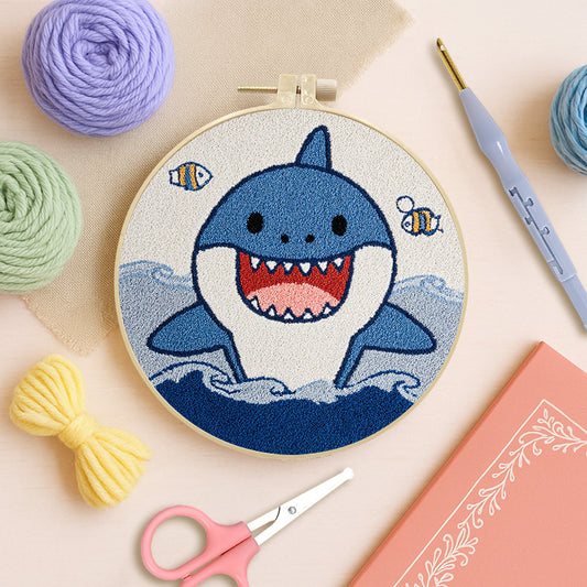 Happy Shark-Punch Needle Kit