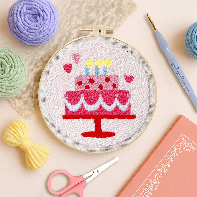 Make-a-Wish Cake Hoop-Punch Needle Kit