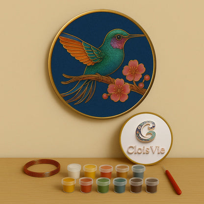 Vogel auf einem Ast – Cloisonné Kit