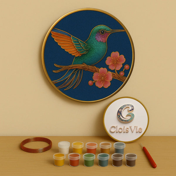 Vogel auf einem Ast – Cloisonné Kit