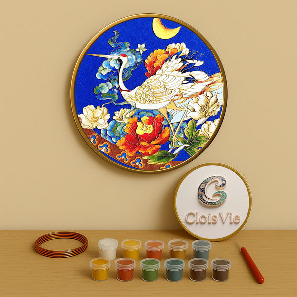Mond & Roter Kranich – Cloisonné Kit