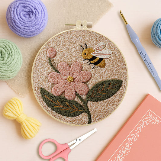 Bee & Blossom-Punch Needle Kit