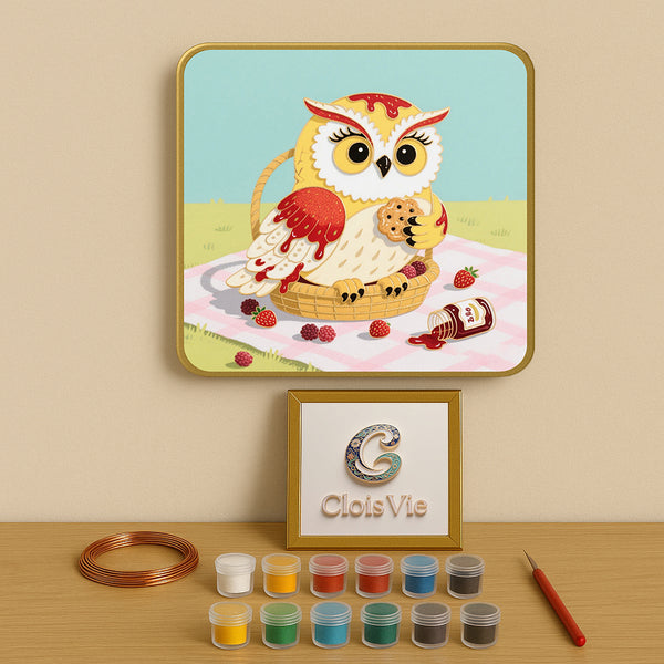 Keksessende Eule – Cloisonné Kit