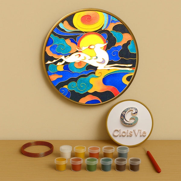 Neunfarbiger Hirsch - Cloisonné Kit