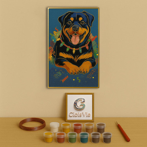 Hund mit offenem Maul – Cloisonné Kit
