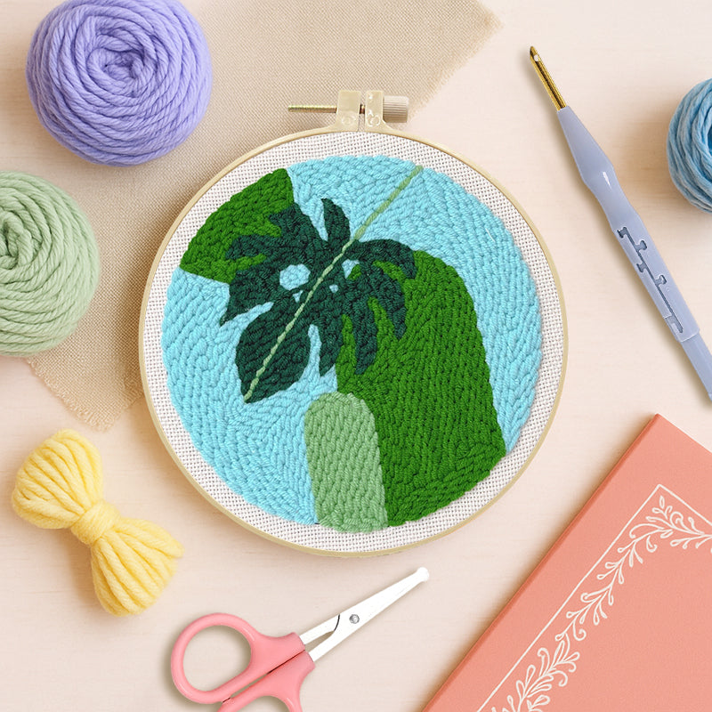 Monstera Curve -Punch Needle Kit