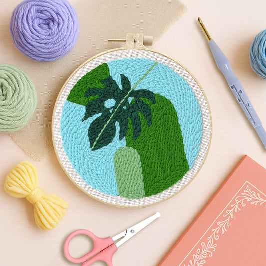 Monstera Curve -Punch Needle Kit