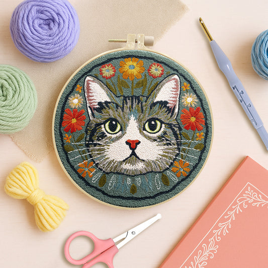 Garden Muse Cat-Punch Needle Kit
